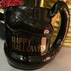 Happy Halloween Black Snake Wrapped Around Black Coffee Mug 🖤🐍🖤